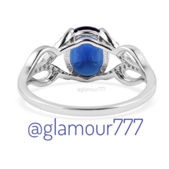🛍Blue Sapphire CZ Sterling Silver Ring - Picture 3 of 6
